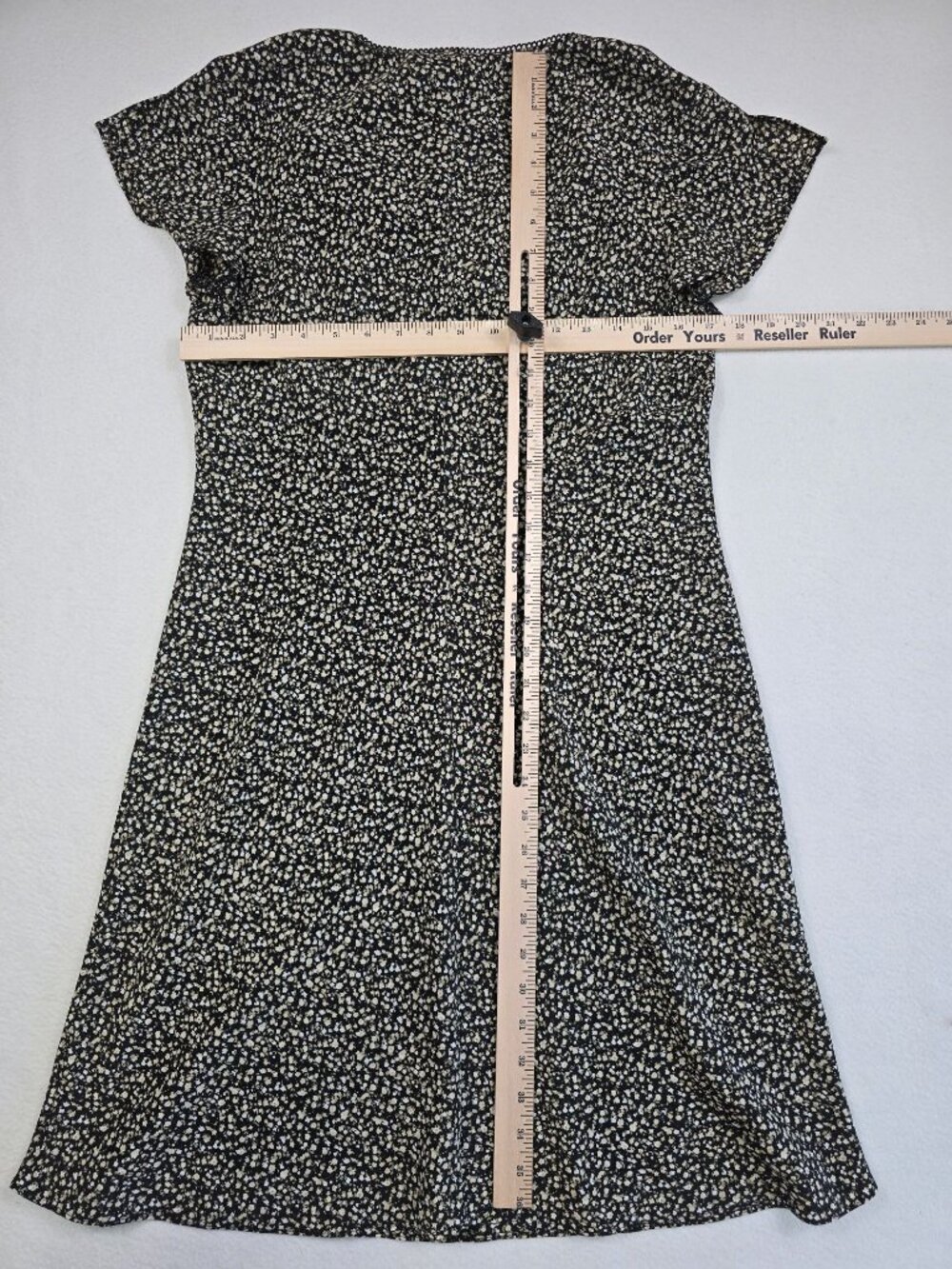 Vintage Giorgio Fiorlini Collection Medium Black & White Floral Print Midi Dress - Picture 4 of 4